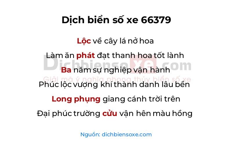 Dịch thơ biển số 66379