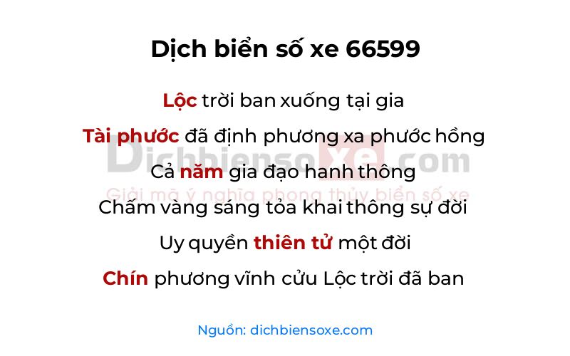 Dịch thơ biển số 66599