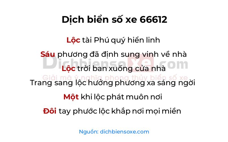 Dịch thơ biển số 66612