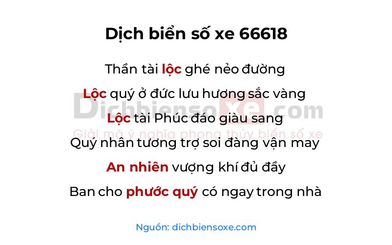 Dịch thơ biển số 66618