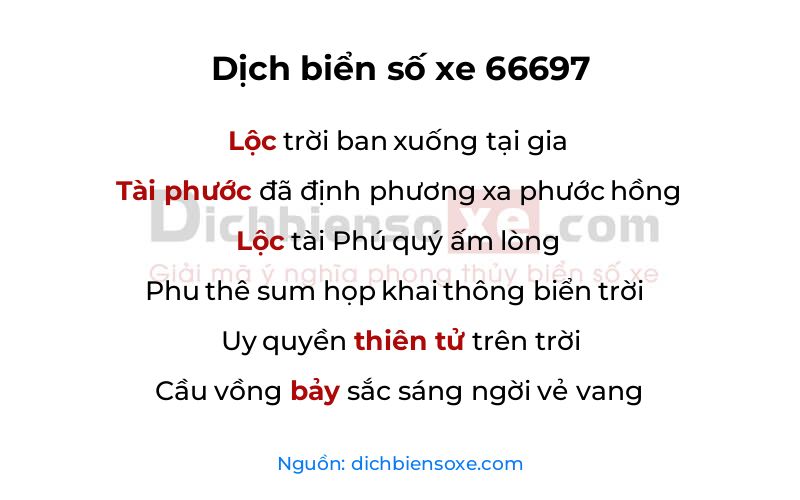 Dịch thơ biển số 66697