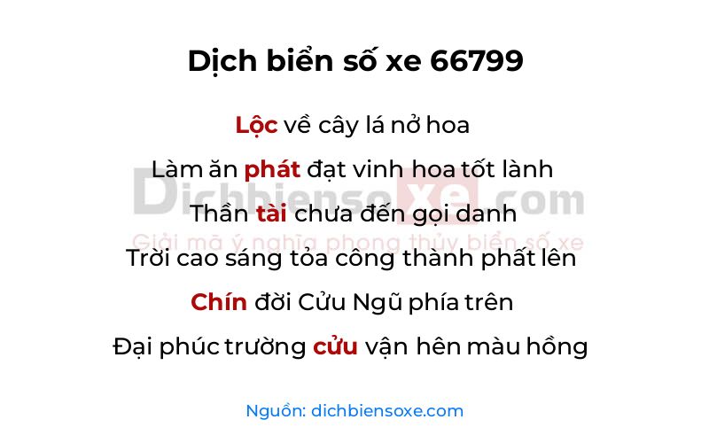 Dịch thơ biển số 66799