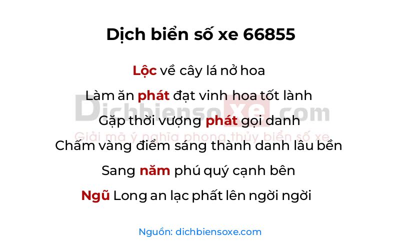 Dịch thơ biển số 66855