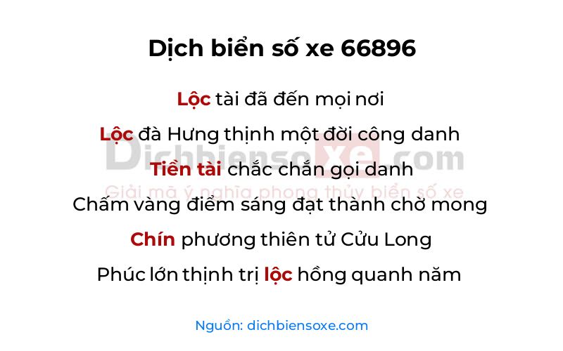 Dịch thơ biển số 66896