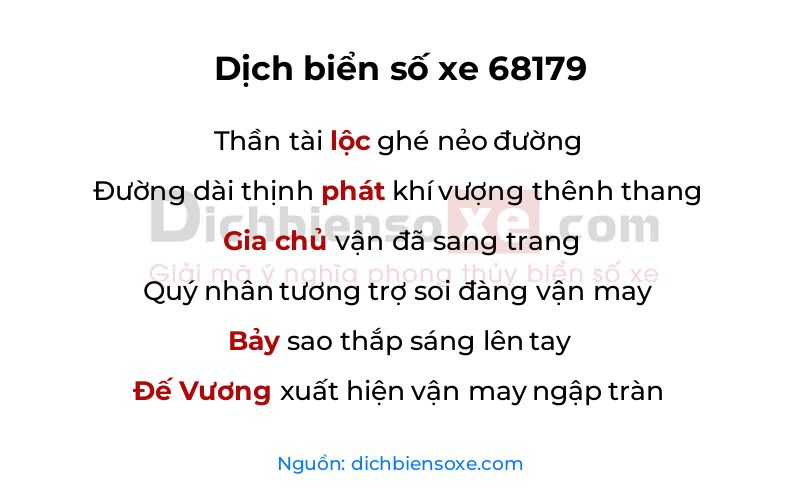 Dịch thơ biển số 68179