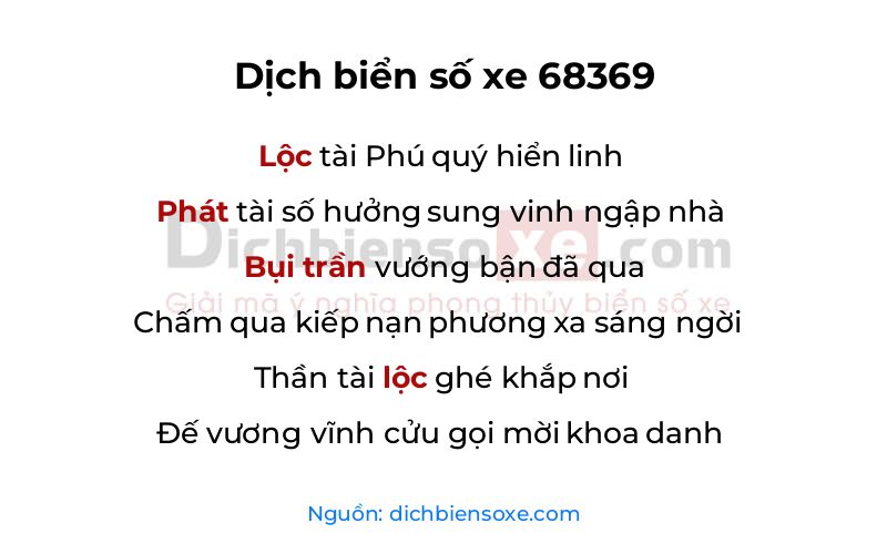 Dịch thơ biển số 68369