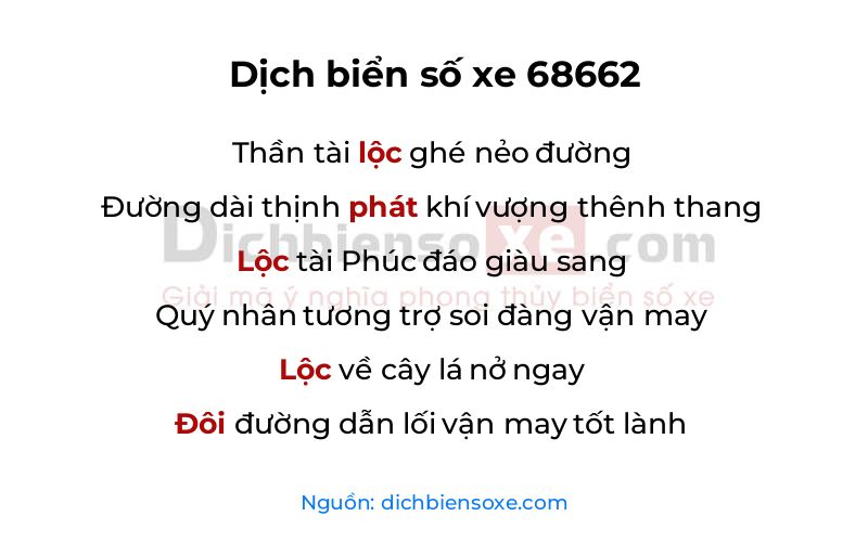 Dịch thơ biển số 68662