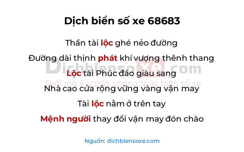 Dịch thơ biển số 68683