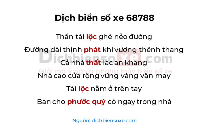 Dịch thơ biển số 68788