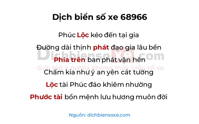 Dịch thơ biển số 68966