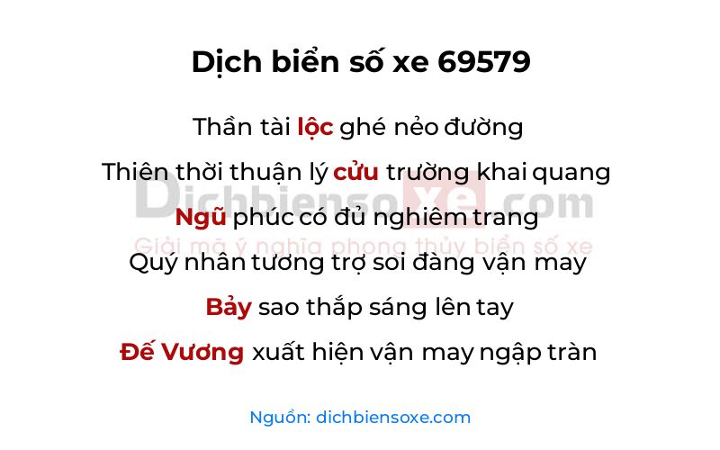 Dịch thơ biển số 69579