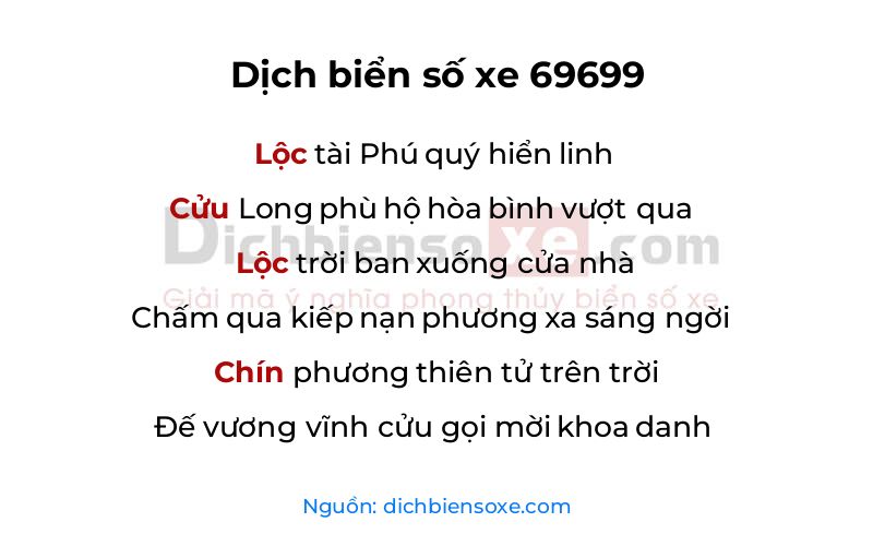 Dịch thơ biển số 69699