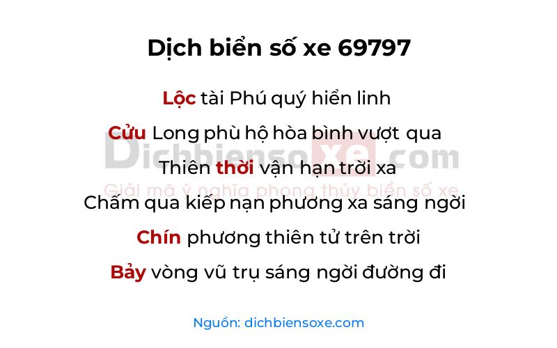 Dịch thơ biển số 69797