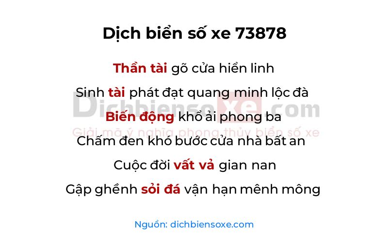 Dịch thơ biển số 73878