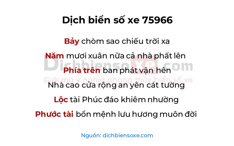 Dịch thơ biển số 75966