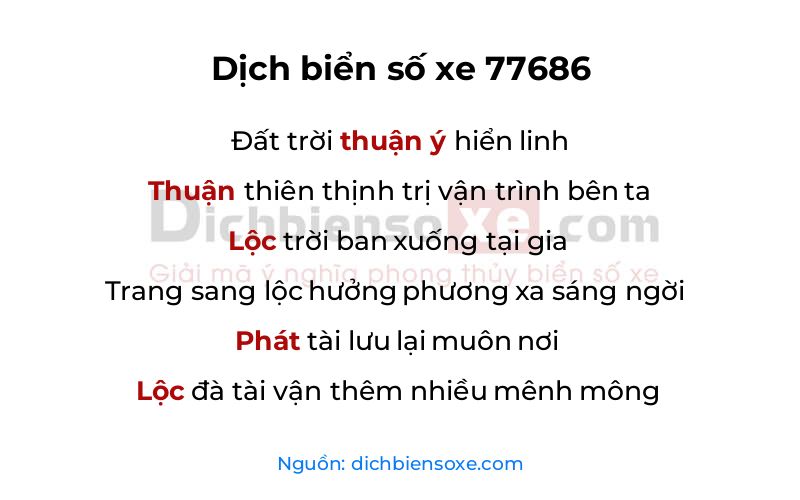 Dịch thơ biển số 77686