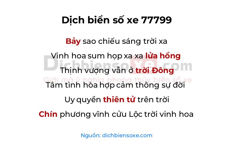 Dịch thơ biển số 77799