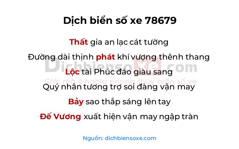 Dịch thơ biển số 78679