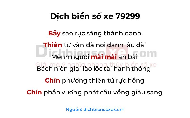 Dịch thơ biển số 79299