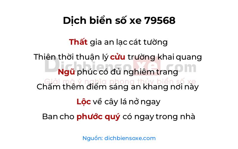 Dịch thơ biển số 79568