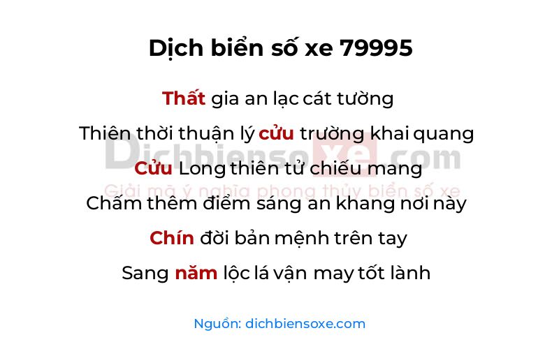 Dịch thơ biển số 79995