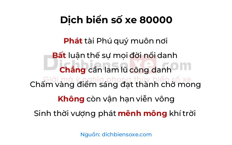 Dịch thơ biển số 80000