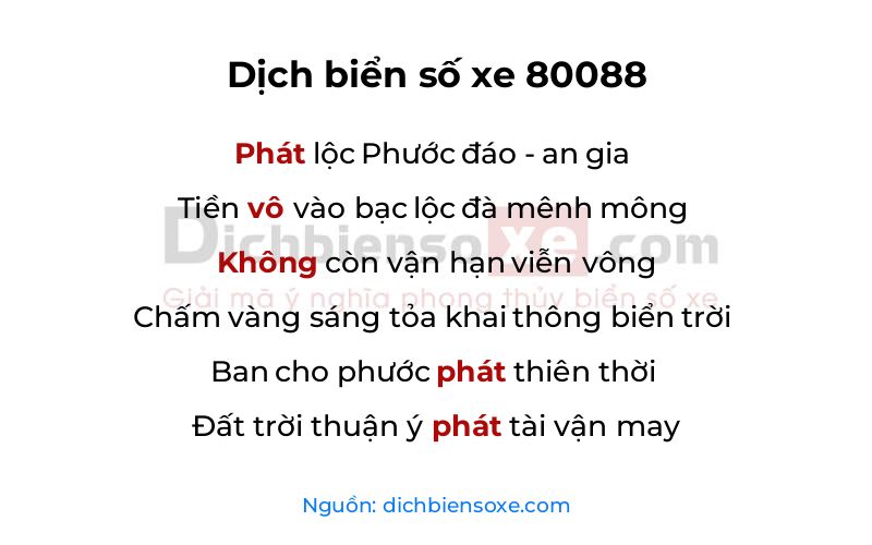 Dịch thơ biển số 80088