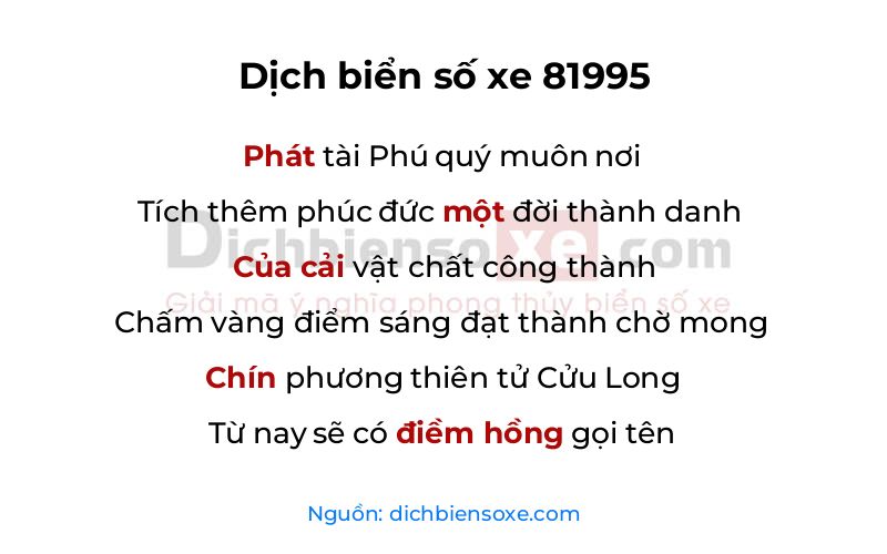 Dịch thơ biển số 81995