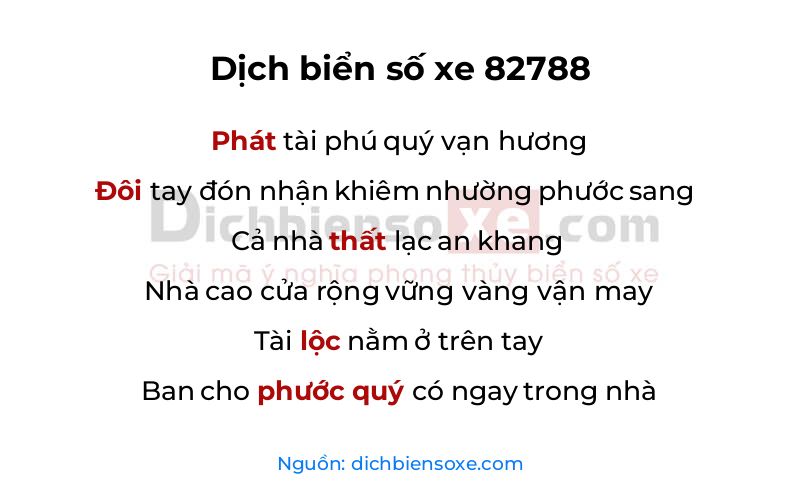 Dịch thơ biển số 82788