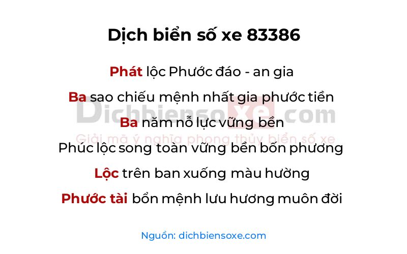 Dịch thơ biển số 83386