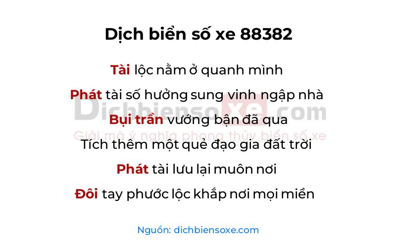 Dịch thơ biển số 88382