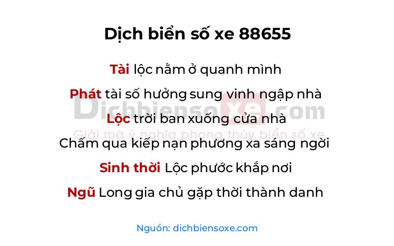 Dịch thơ biển số 88655