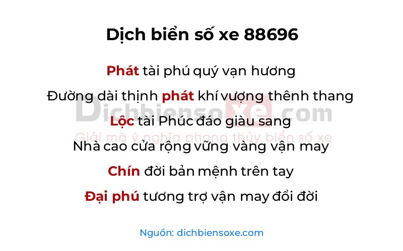 Dịch thơ biển số 88696