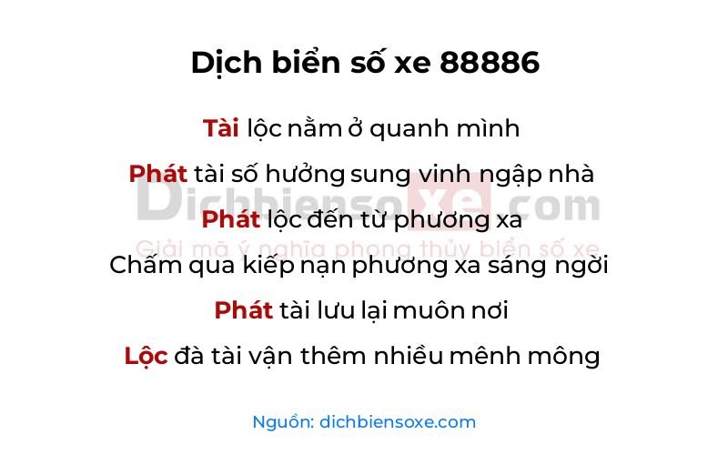 Dịch thơ biển số 88886