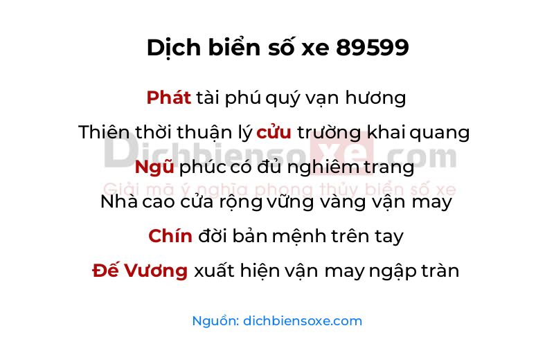 Dịch thơ biển số 89599