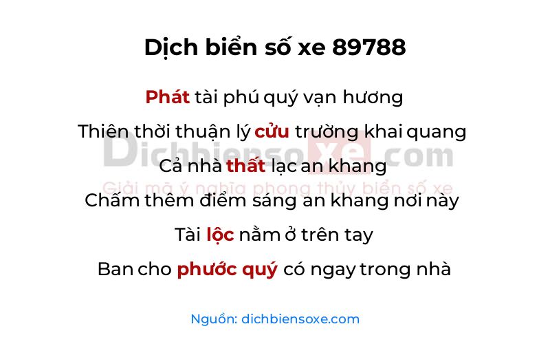 Dịch thơ biển số 89788