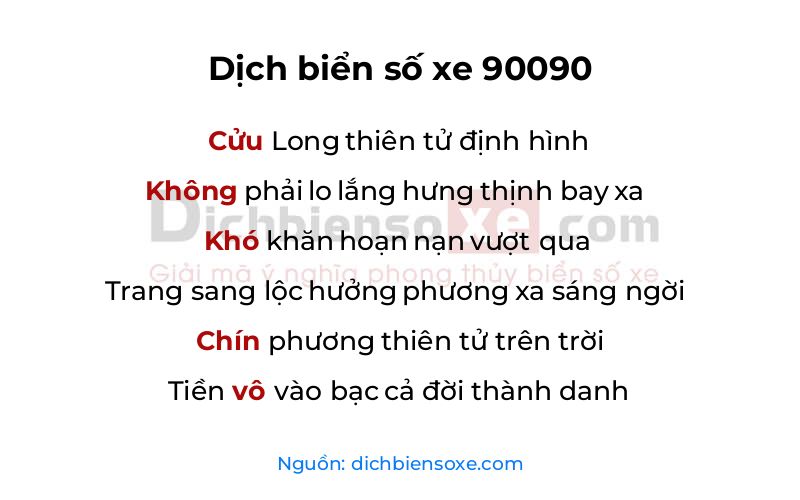 Dịch thơ biển số 90090