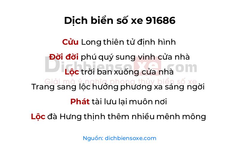 Dịch thơ biển số 91686