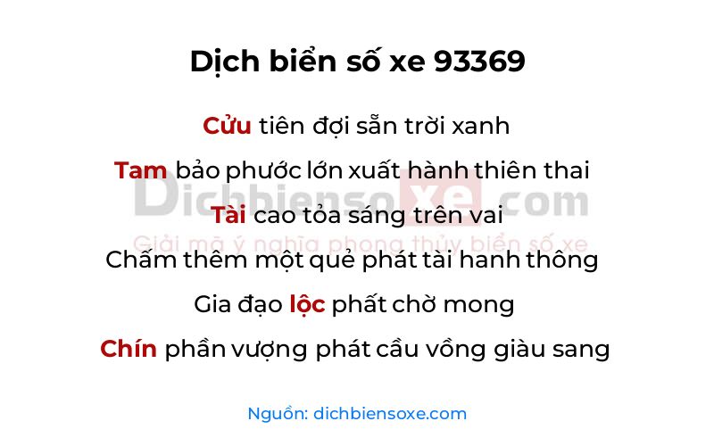 Dịch thơ biển số 93369