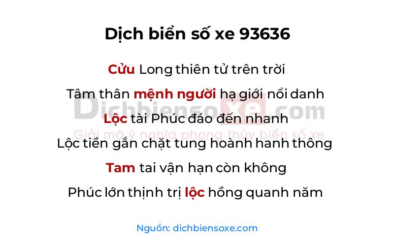 Dịch thơ biển số 93636