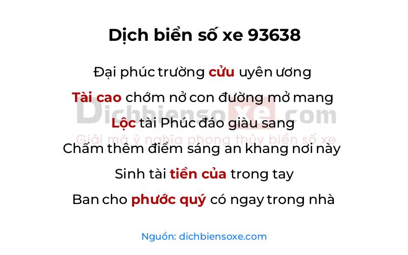 Dịch thơ biển số 93638