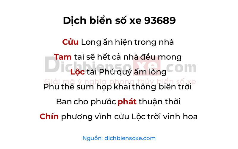 Dịch thơ biển số 93689