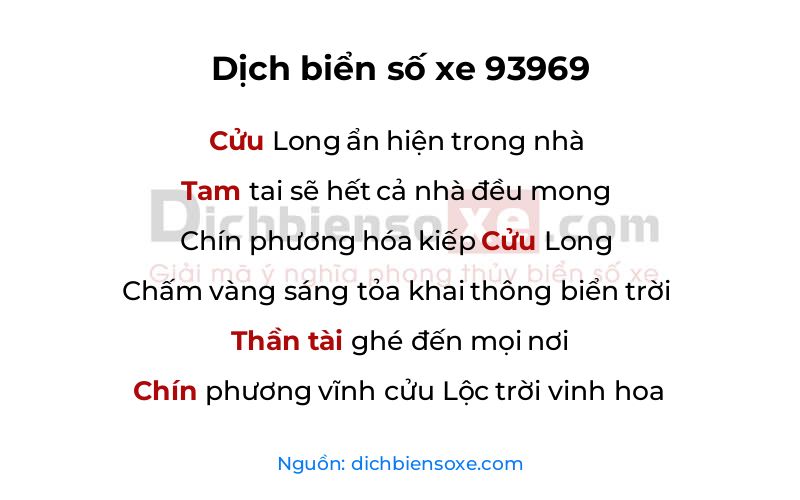 Dịch thơ biển số 93969