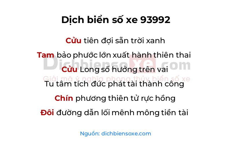 Dịch thơ biển số 93992