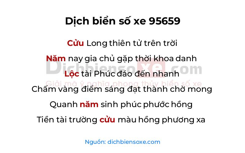 Dịch thơ biển số 95659