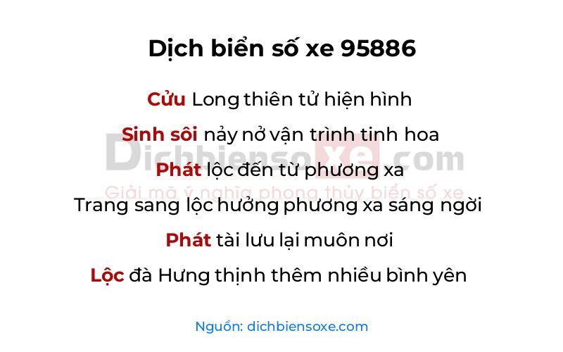 Dịch thơ biển số 95886