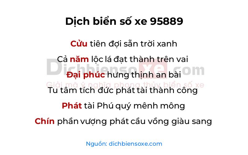 Dịch thơ biển số 95889