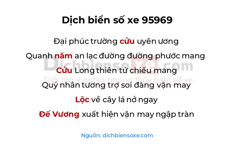 Dịch thơ biển số 95969