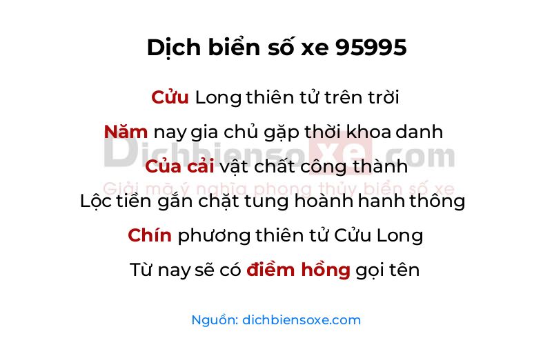 Dịch thơ biển số 95995