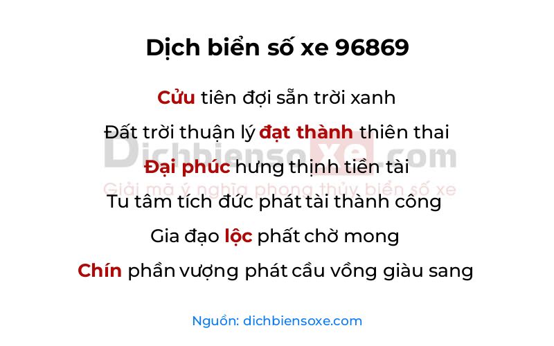 Dịch thơ biển số 96869